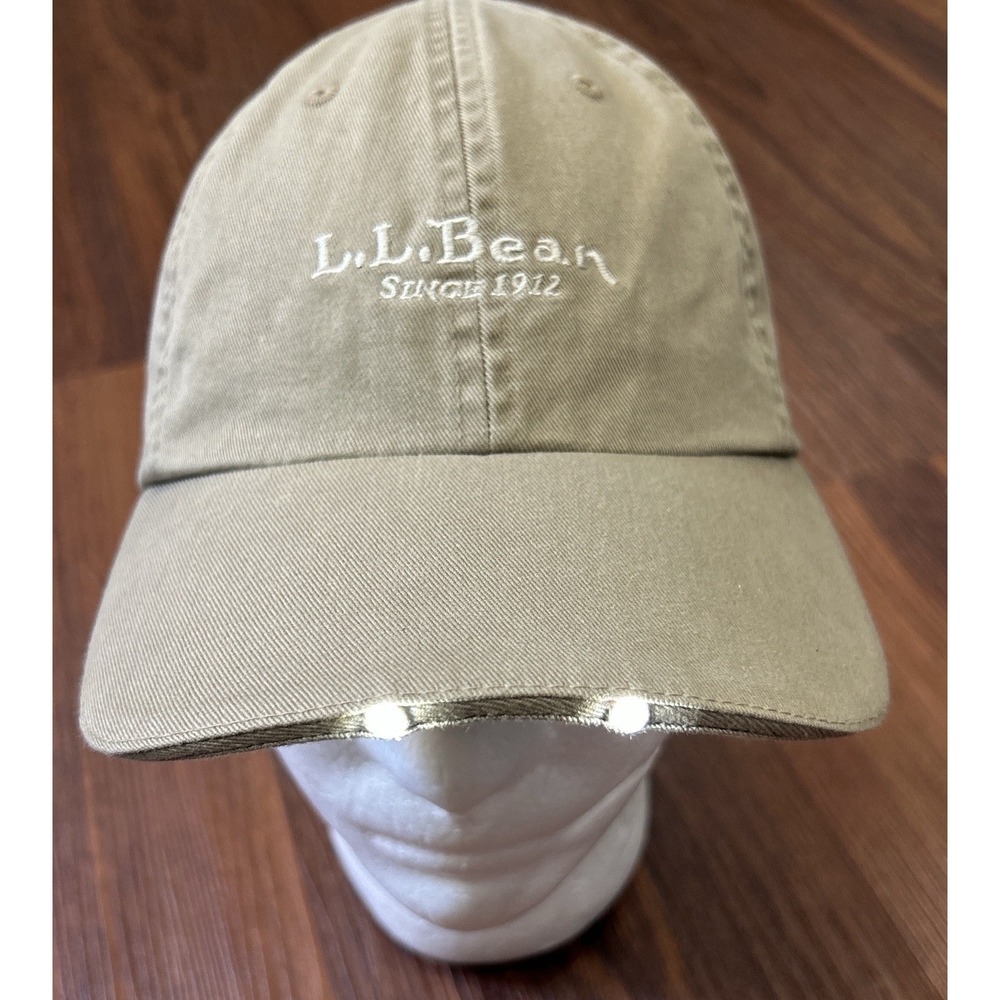 L.L. Bean Pathfinder LED Hat Mens One Size Khaki Lighted Brim Outdoor Cap - Picture 2 of 15